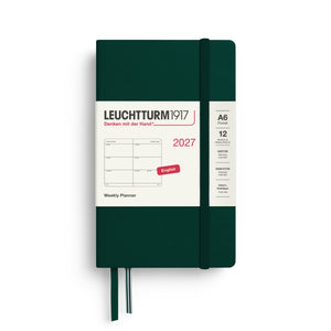 Leuchtturm1917 Weekly Planner 2027 - A6 Pocket Hardcover - Forest Green