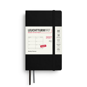 Leuchtturm1917 Weekly Planner 2027 - A6 Pocket Softcover - Black