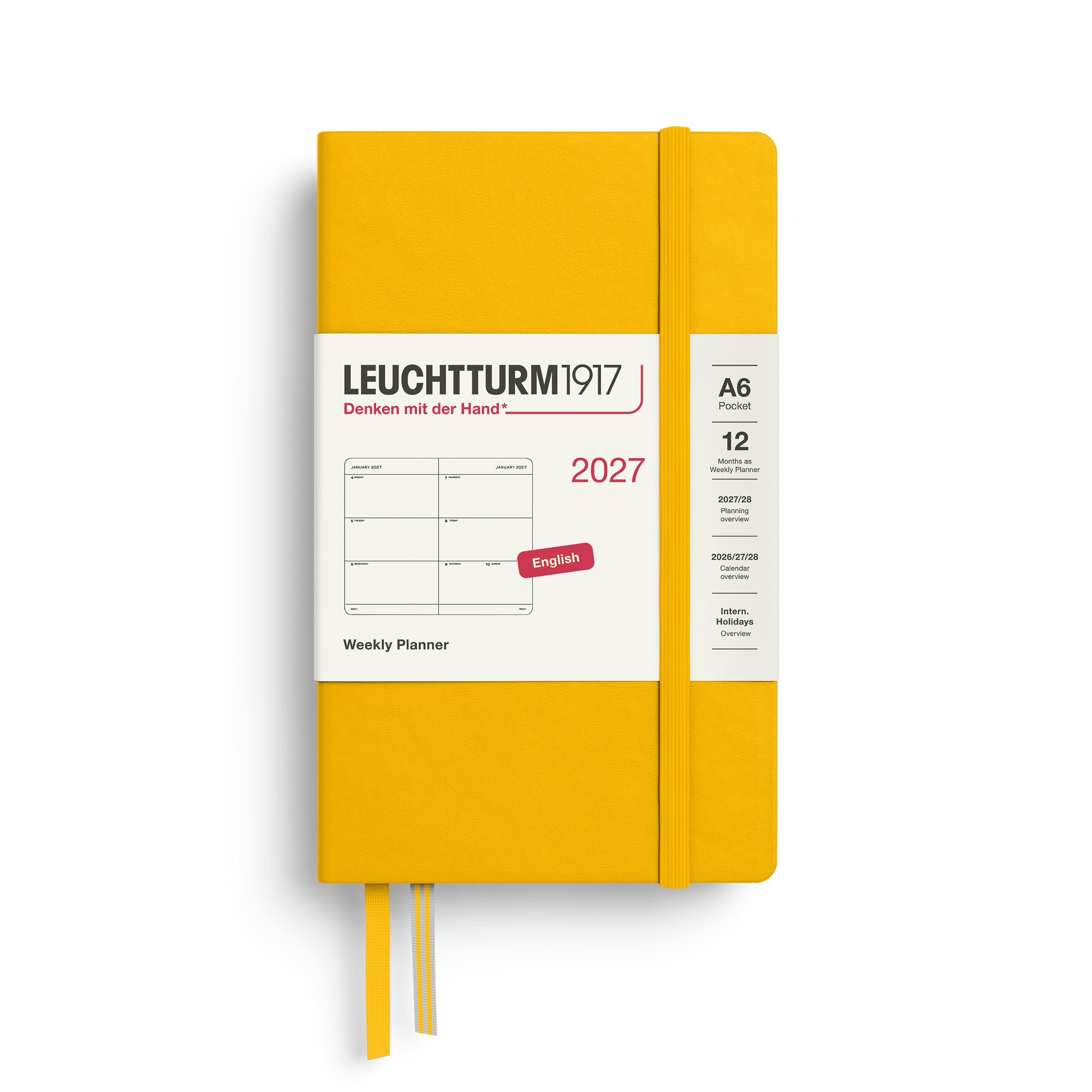 Leuchtturm1917 Weekly Planner 2027 - A6 Pocket Hardcover - Sunflower
