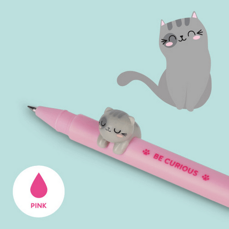 Legami Gel Pen With Animal Decoration - Lovely Friends-Kitty