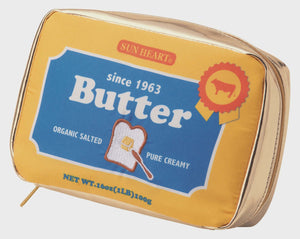 Yup! Butter Zipped Pouch designed like a butter package, soft-touch, perfect for pens, makeup, or snacks, with fun and functional use.