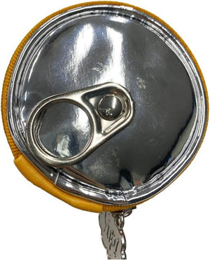 Yup! Canned Orange Juice Zipped Pouch with metallic can top design, perfect for holding pens, makeup, and snacks.