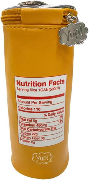 Yup! Canned Orange Juice Pouch with Zipper, features nutrition facts label, soft-touch finish, ideal for storage and gifting.