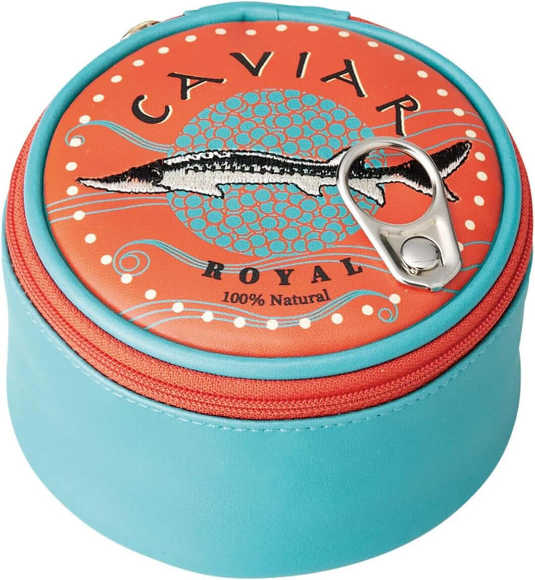 Yup! Caviar Zipped Pouch with caviar tin design, soft-touch feel, and zipped closure, ideal for organizing makeup, pens, or snacks.