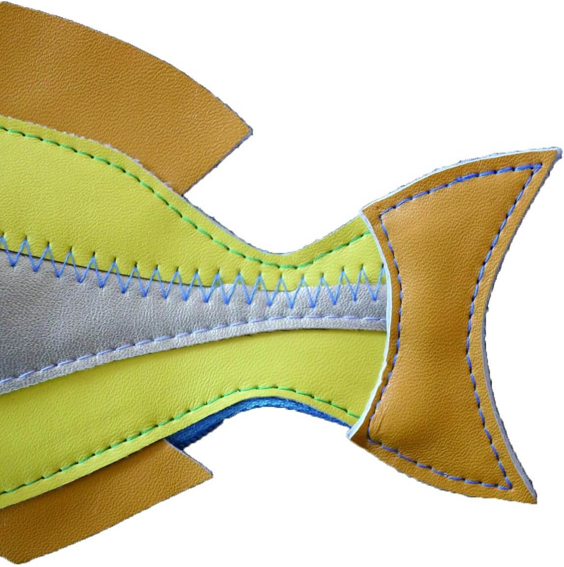 Yup! Fish Yellow Zipped Pouch with fish shape and soft-touch texture, perfect for organizing pens, makeup, or snacks.