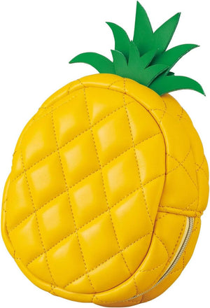 Fun pineapple-shaped zipped pouch, perfect for organizing pens, makeup, tech gear, or snacks. Soft-touch feel, great gift idea.