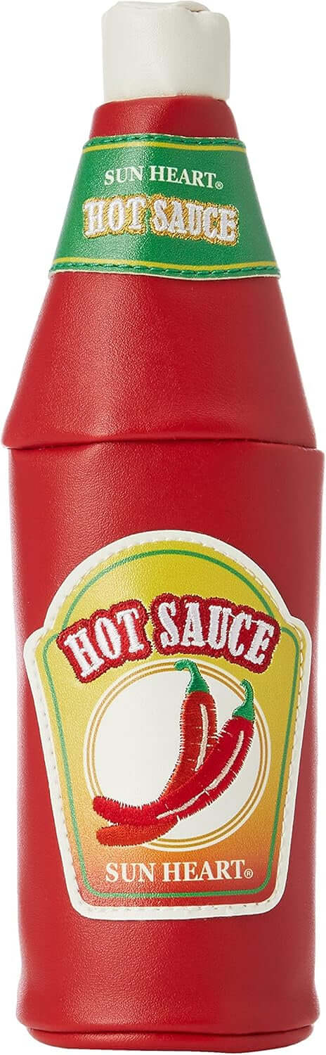 Yup! Hot Sauce Zipped Pouch shaped like a bottle with soft-touch feel, ideal for pens, makeup, tech gear, and fun gifts.