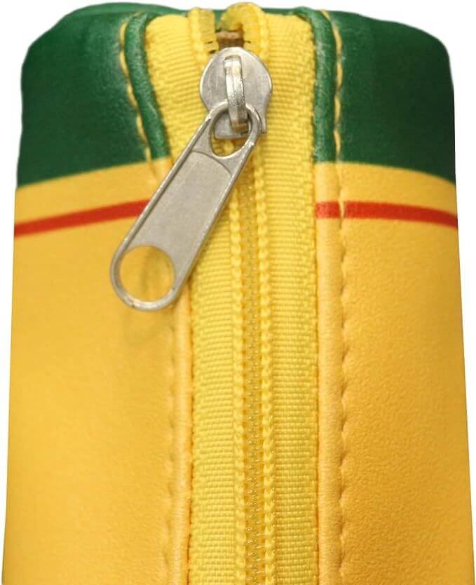 Close-up of Yup! Parmesan Cheese Zipped Pouch showcasing zipper detail on fun and functional organiser.