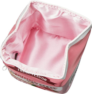 Yup! Strawberry Milk Zipped Pouch with soft pink lining, ideal for organizing pens, makeup, snacks, or tech gear.