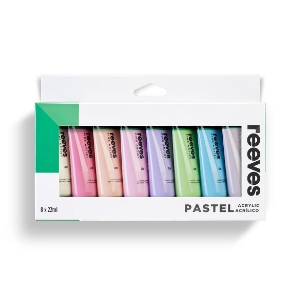 Reeves Acrylic Set 8 x 22ml | Pastel Colours