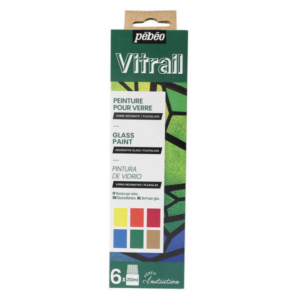 Vitrail - Initiation Set 6x20ml Assorted Colours - Glass Paint