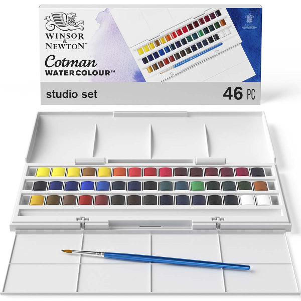 Cotman Watercolours Half Pan Studio Set - 45 Half Pans