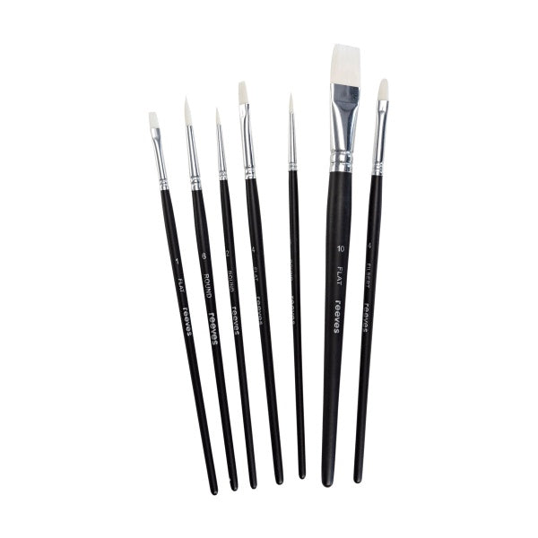 Reeves Acrylic Brush Set Short Handle x 7