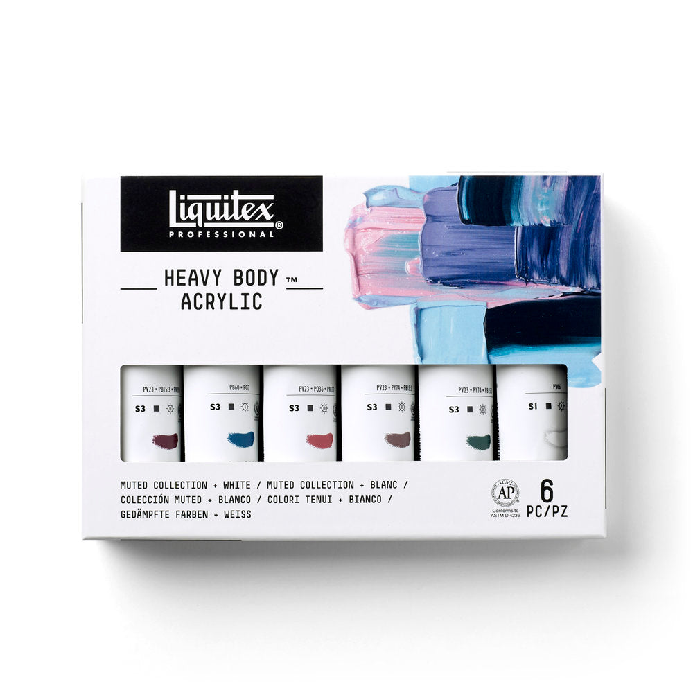 Liquitex Professional Heavy Body Acrylic Set – 6x59ml – Muted Collection + White