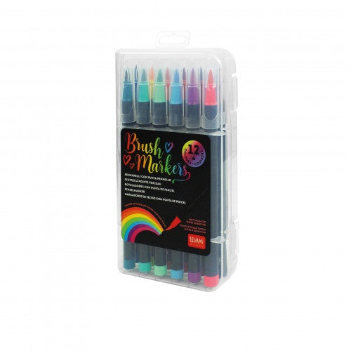 SET OF 12 BRUSH MARKERS - BRUSH MARKERS - MULTICOLOR