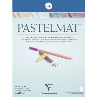 Clairefontaine Assorted Pastelmat Pad No4, 18x24cm, 360g, 12 Sheets