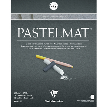 Clairefontaine Anthracite Pastelmat Pad No6 24x30cm, 360g, 12 Sheets
