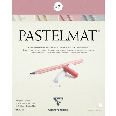Clairefontaine Assorted Pastelmat Pad No7 24x30cm, 360g, 12 Sheets