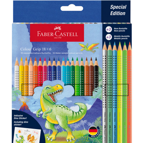 Faber-Castell Colour Pencil Colour Grip dinosaurus 18+6