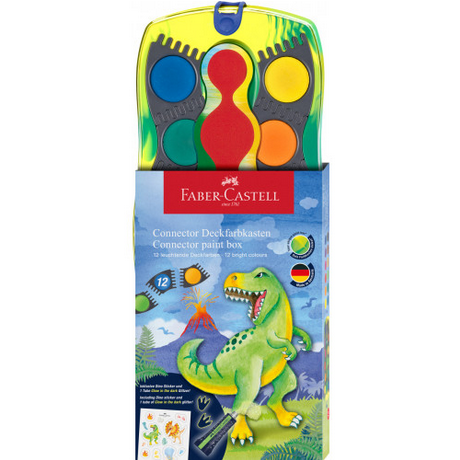 Faber-Castell Connector paint box 12 colours dinosaur