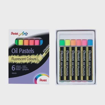 Pentel  Fluorescent Oil Pastels 6