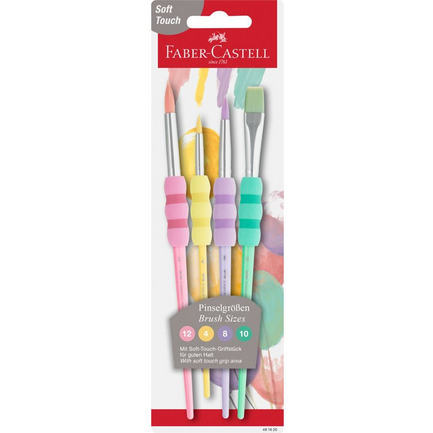 Faber-Castell Brush Set of 4 Soft Touch Pastel Blistercard