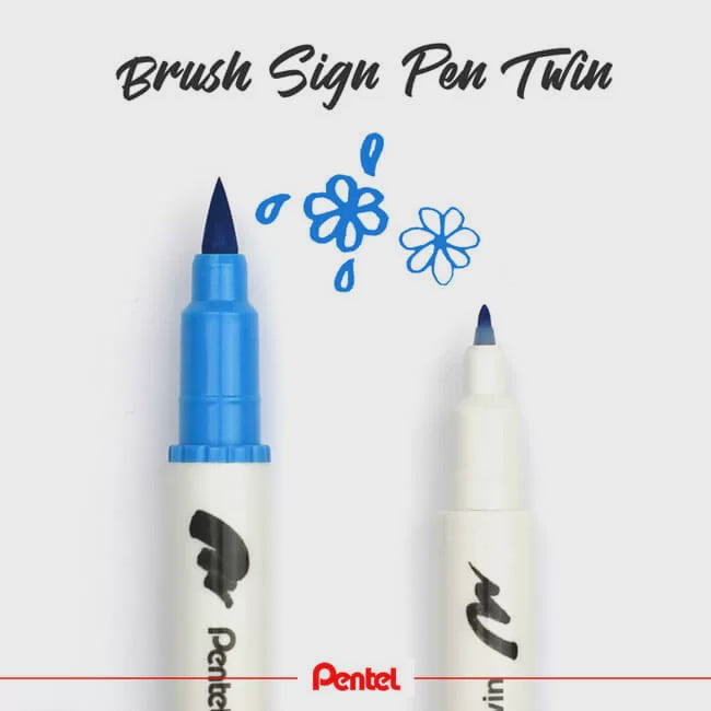 Pentel Brush Sign Pen Twin