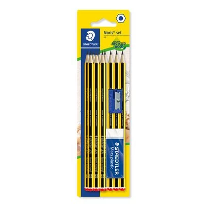 Noris School Pencil 121 - Blister Of 4 Hb, 1 Eraser & 1 Sharpener