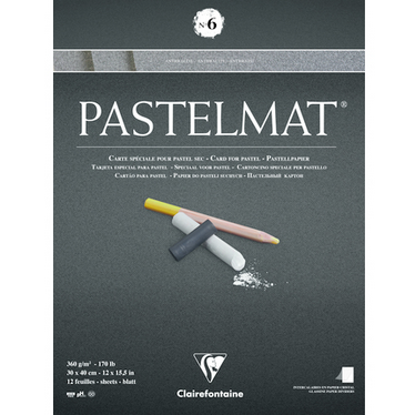 Clairefontaine Anthracite Pastelmat Pad No6, 30x40cm, 360g, 12 Sheets