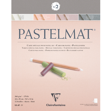 Clairefontaine Assorted Pastelmat Pad No2, 24x30cm, 360g, 12 Sheets