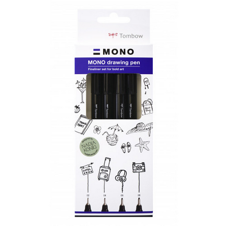 Tombow Mono Drawing Pen Bold Set, 4pcs