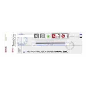 Tombow Mono Zero Classic Round Tip White/Blue/Black With Refill