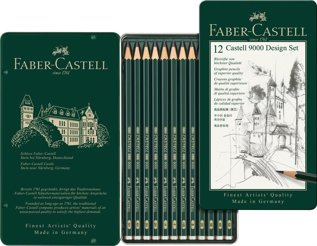 Faber Castell 9000 Design Set of 12 Pencils Tin