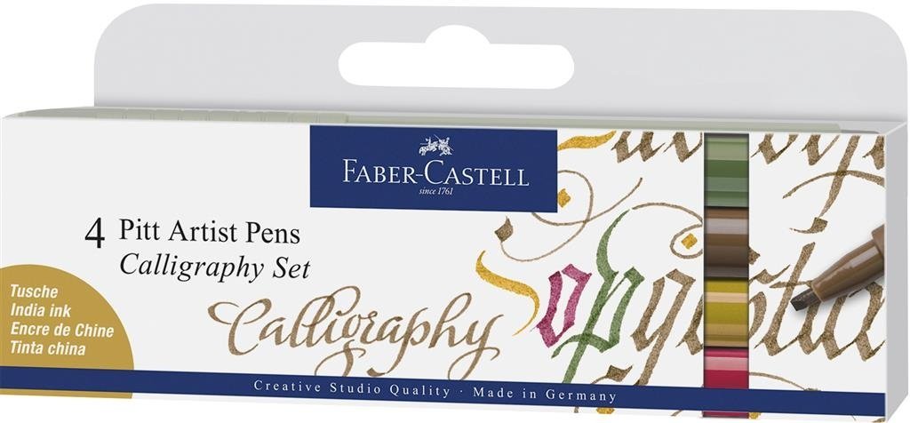 Pitt Artist Pen Calligraphy Wallet of 4 - Colour