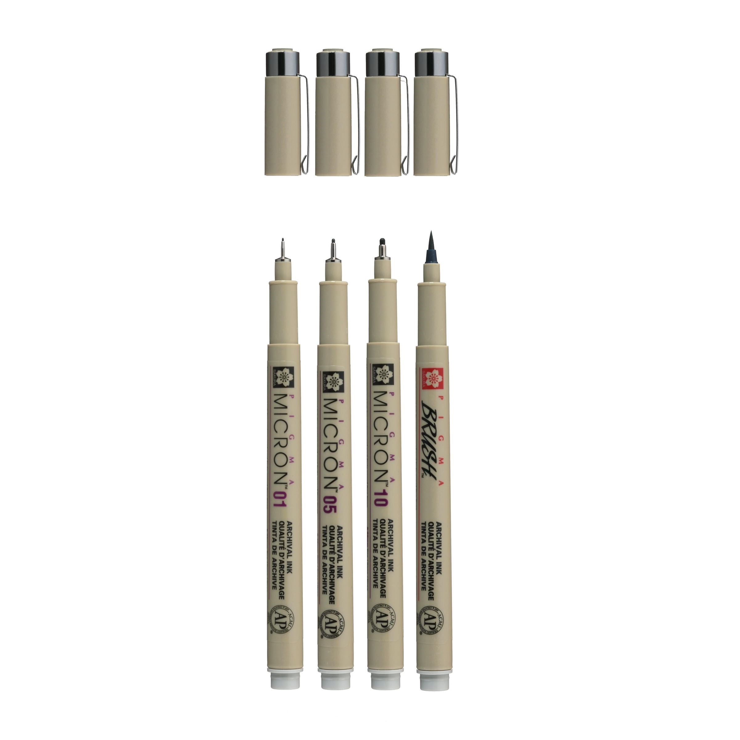 Pigma Micron fineliner set | 4 sizes, Light Cool Gray