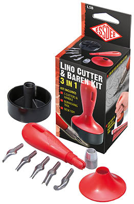 LINO CUTTING AND BAREN SET - HANDLE & 5 CUTTERS