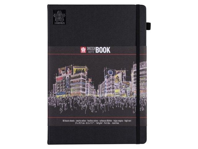 Sakura sketch/note book 21x29 7cm 80b black paper 140g